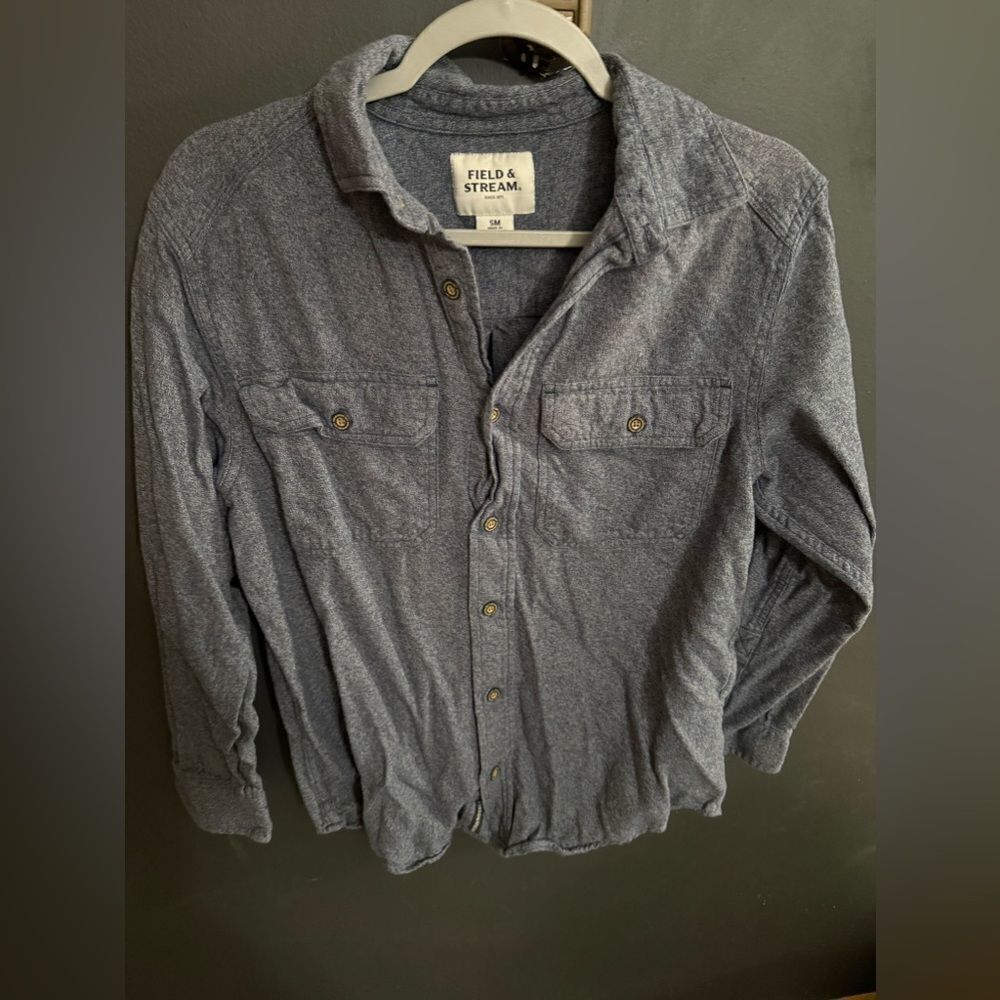 Field & Stream Men's Buttom Down Flannel Blue Size Small
